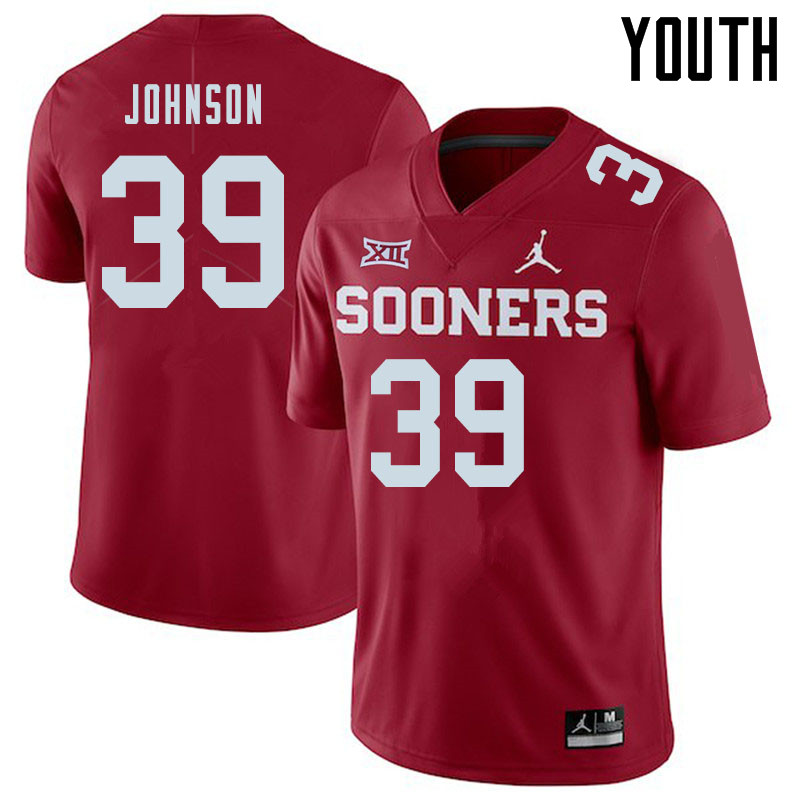 Jordan Brand Youth #39 Stephen Johnson Oklahoma Sooners College Football Jerseys Sale-Crimson